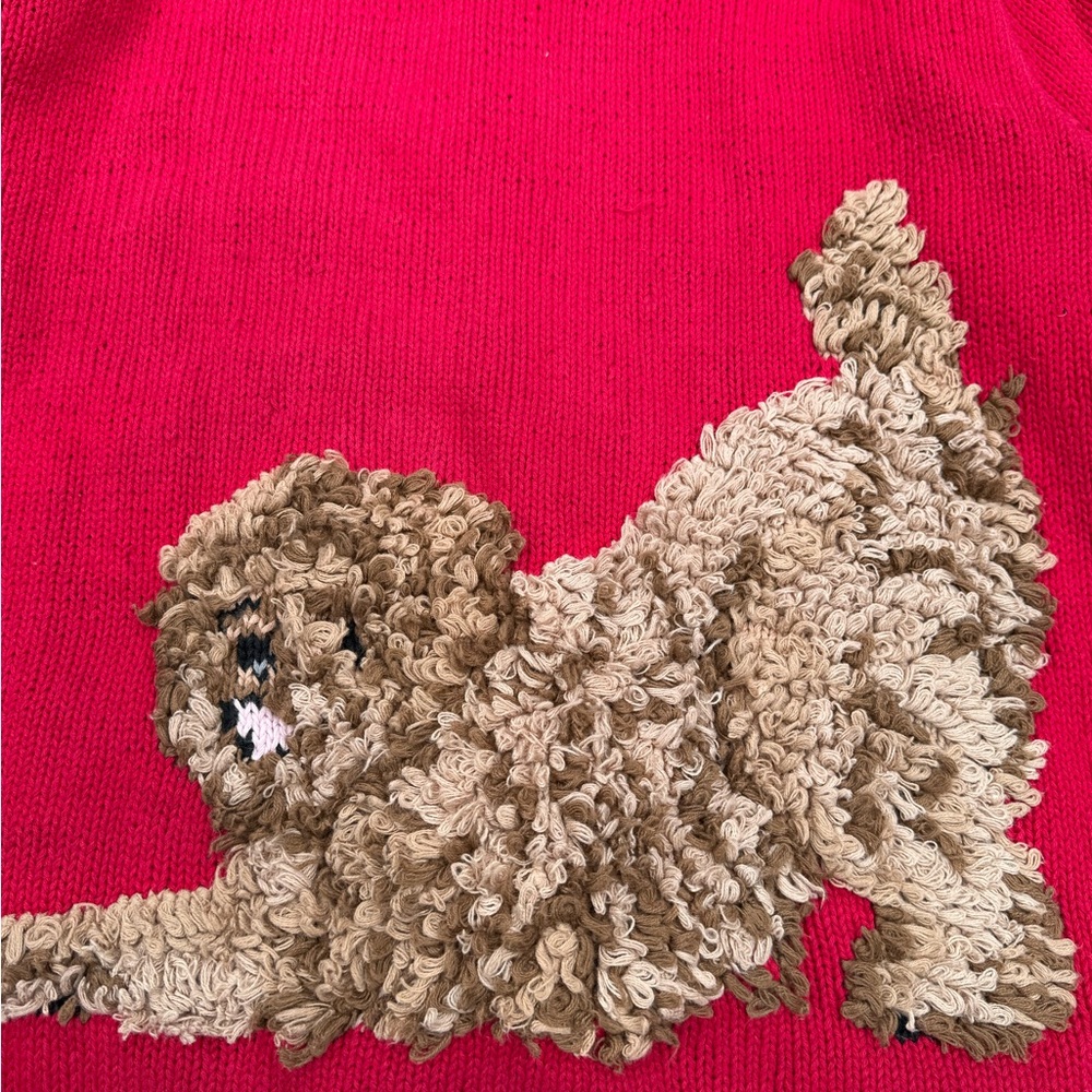 Vintage 90s Eagles Eye Dog Hand Knit Cardigan. Sweater Rare Size L Pets USA - Picture 9 of 11